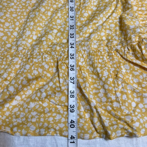 croft & barrow Women's Midi Dress Yellow Floral Smocked Waist Size 2X Pullover - Picture 7 of 7